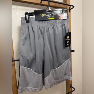 Body Glove Gray Athletic Shorts with Logo and Light Gray Panels
